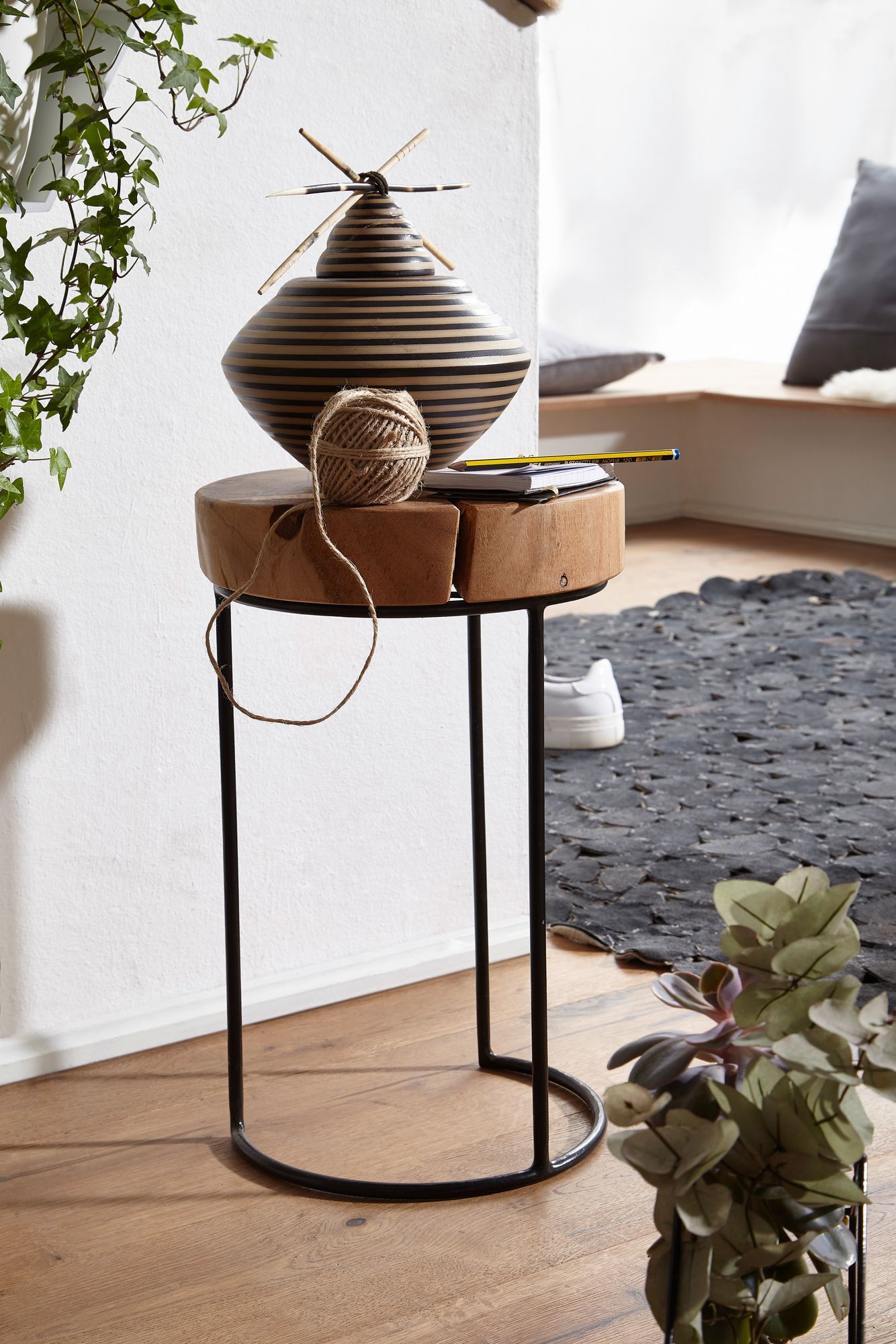 Beistelltisch Alden Akazie Massivholz Ø 28 cm