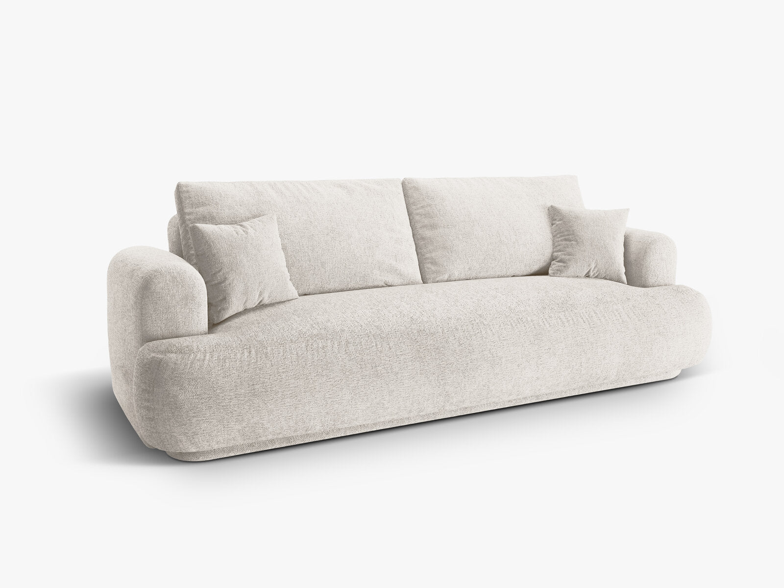 Micadoni Ella Schlafsofa 3-Sitzer mit Bettkasten Strukturierter Stoff Sorella Beige