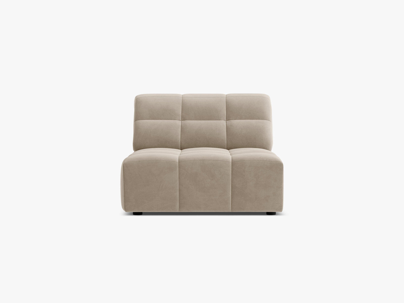 Micadoni Jennifer Sofamodul armlos Samt Bluvel Dunkelbeige