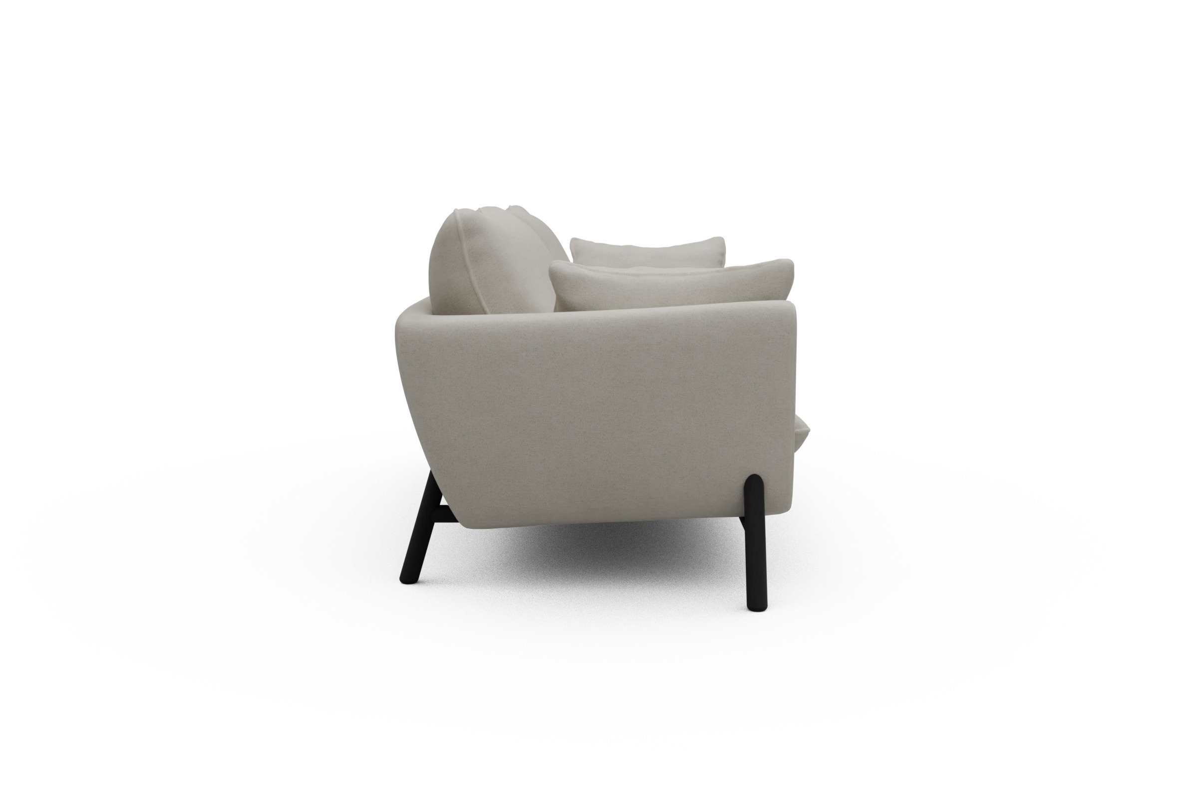 Sofa Emil 3-Sitzer Beinfarbe Eiche Schwarz Denari-Clean-Beige