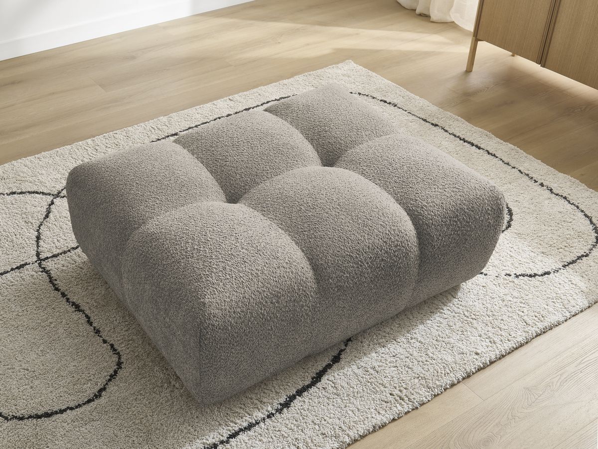 Bobochic Anakin Pouf Bouclé-Stoff Taupe