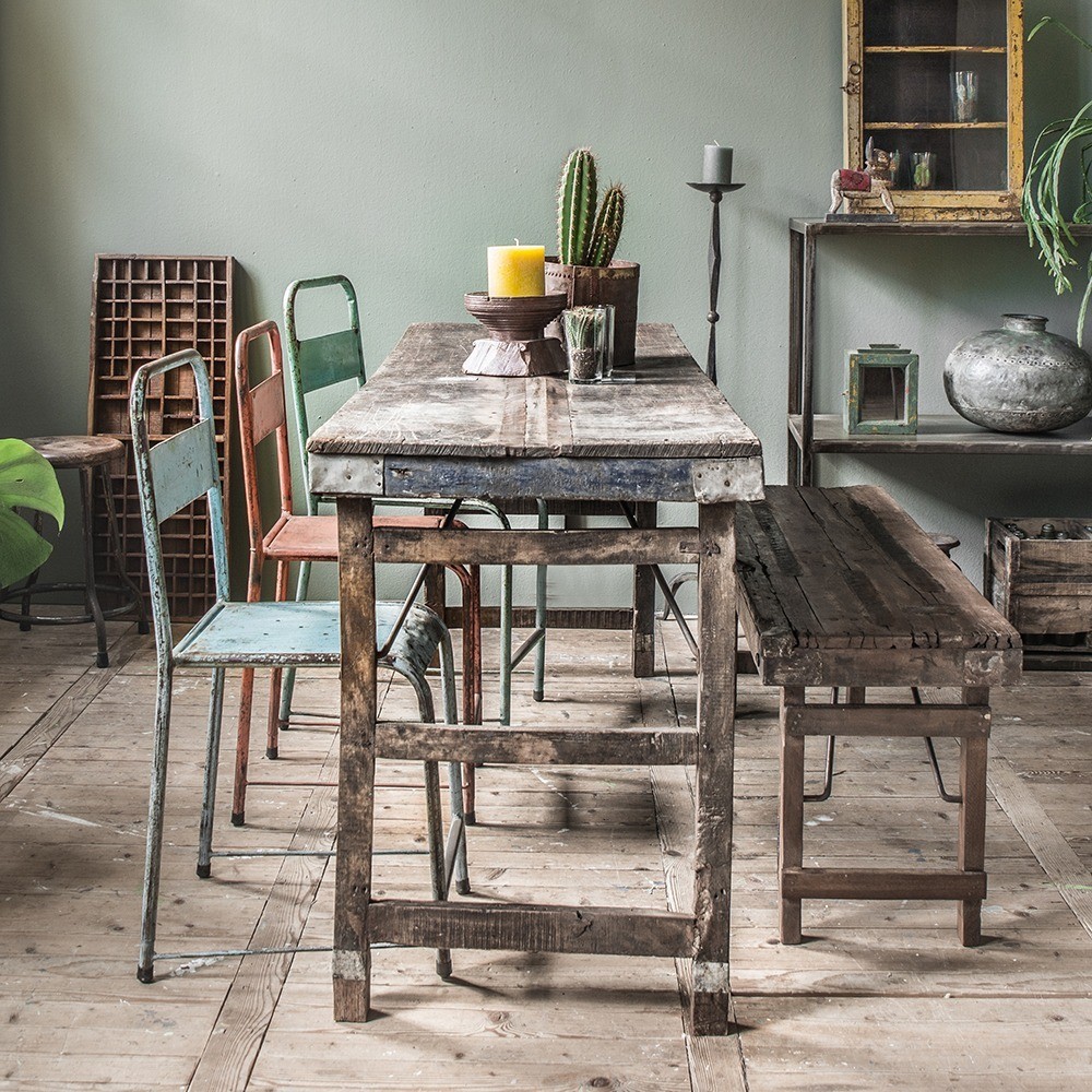 Raw Materials Klappbarer Vintage-Esstisch 173x60x76cm
