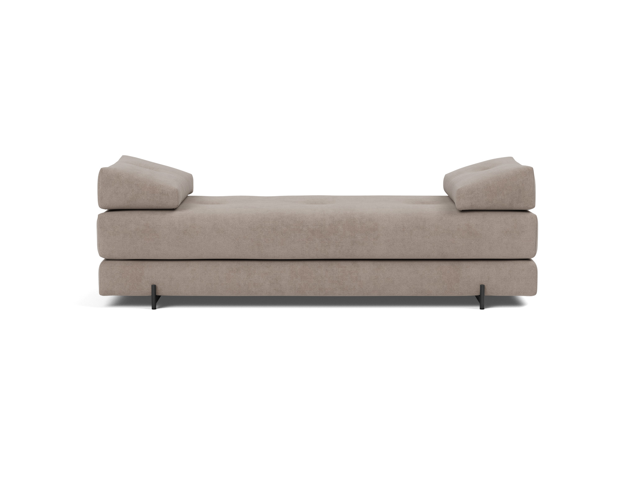 Tagesbett Sigmund Kord Cordufine 318-Beige Beine Indu schwarz
