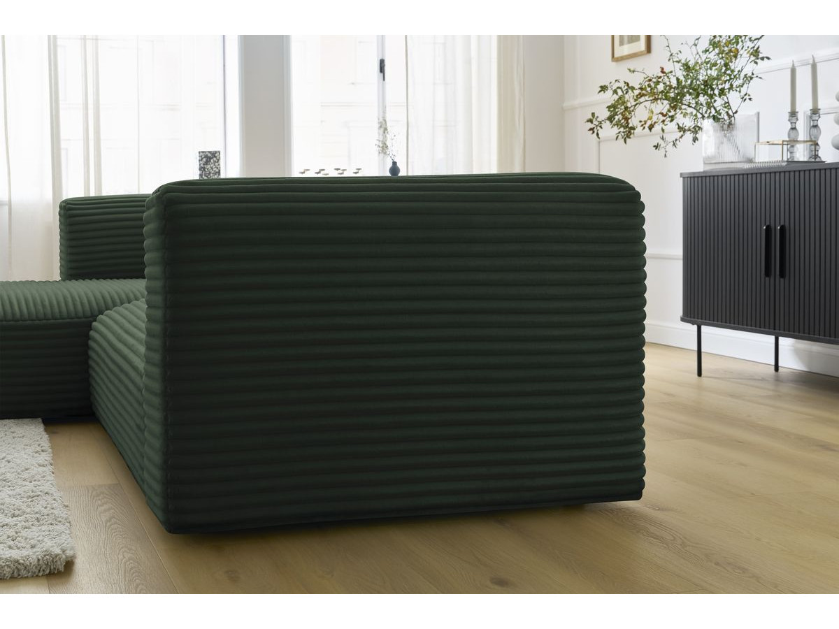 Bobochic Harry Ecksofa Breitcord weich Grün Ecke links