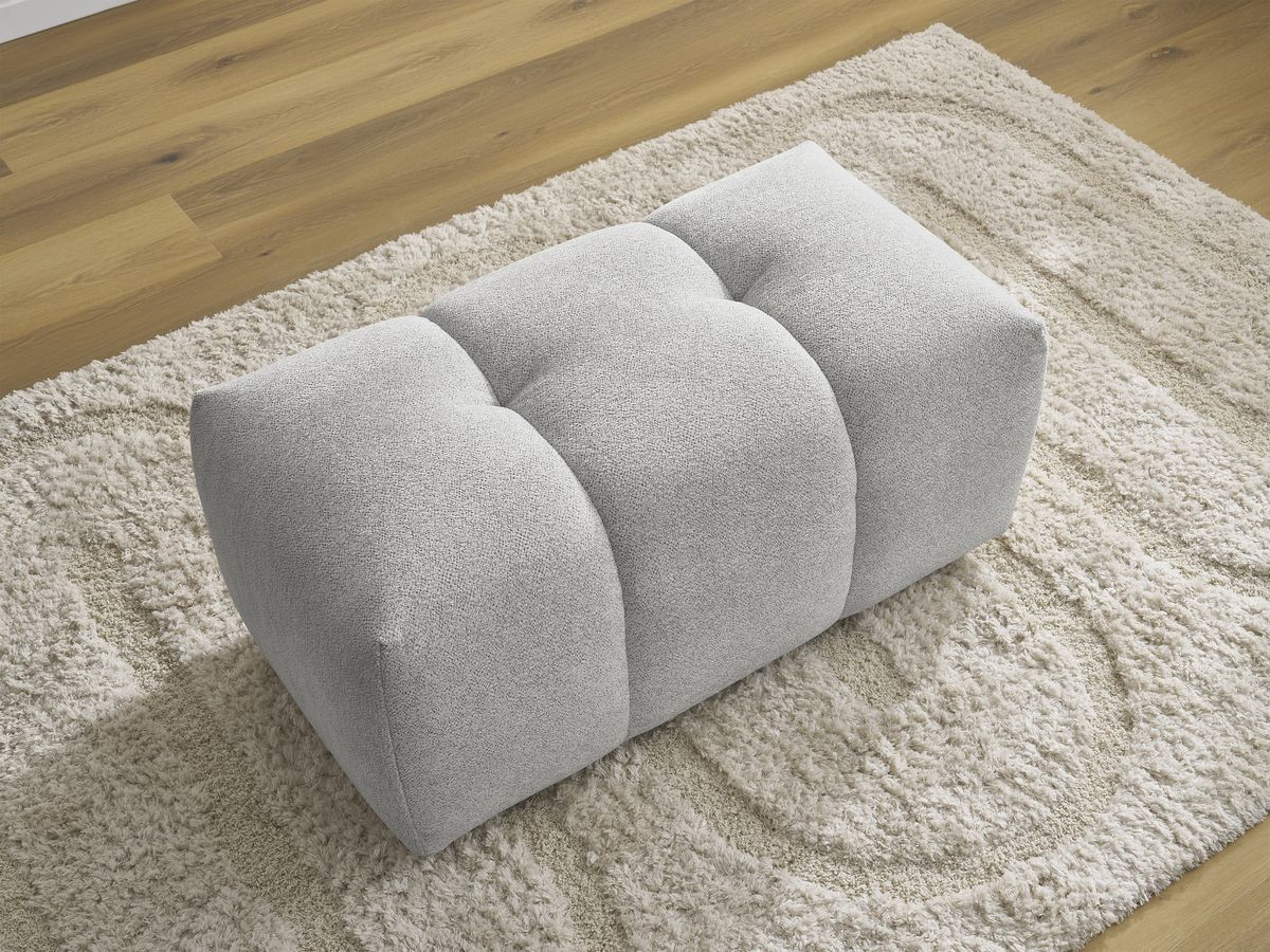 Bobochic Roxelane Pouf Melange-Stoff Hellgrau