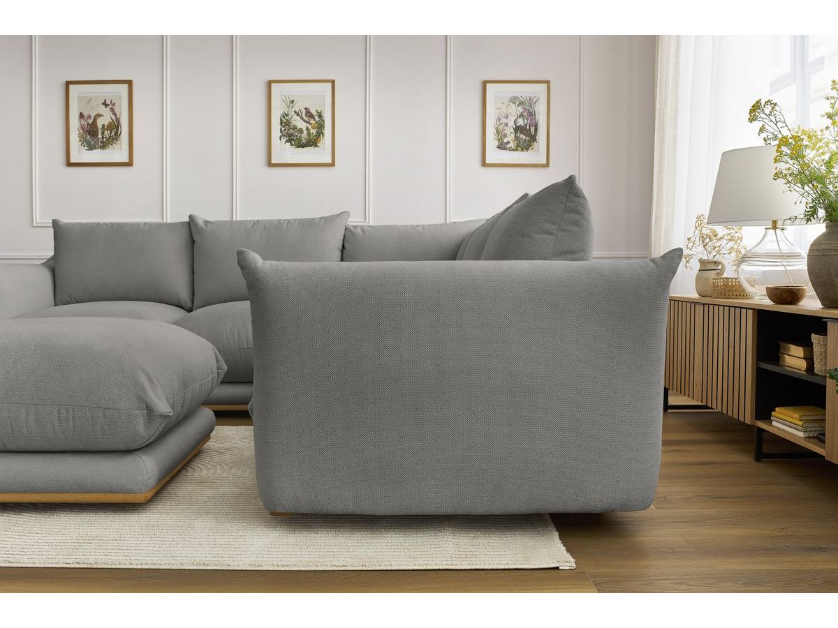 Bobochic Ernest Ecksofa mit Pouf Stoff Dunkelgrau