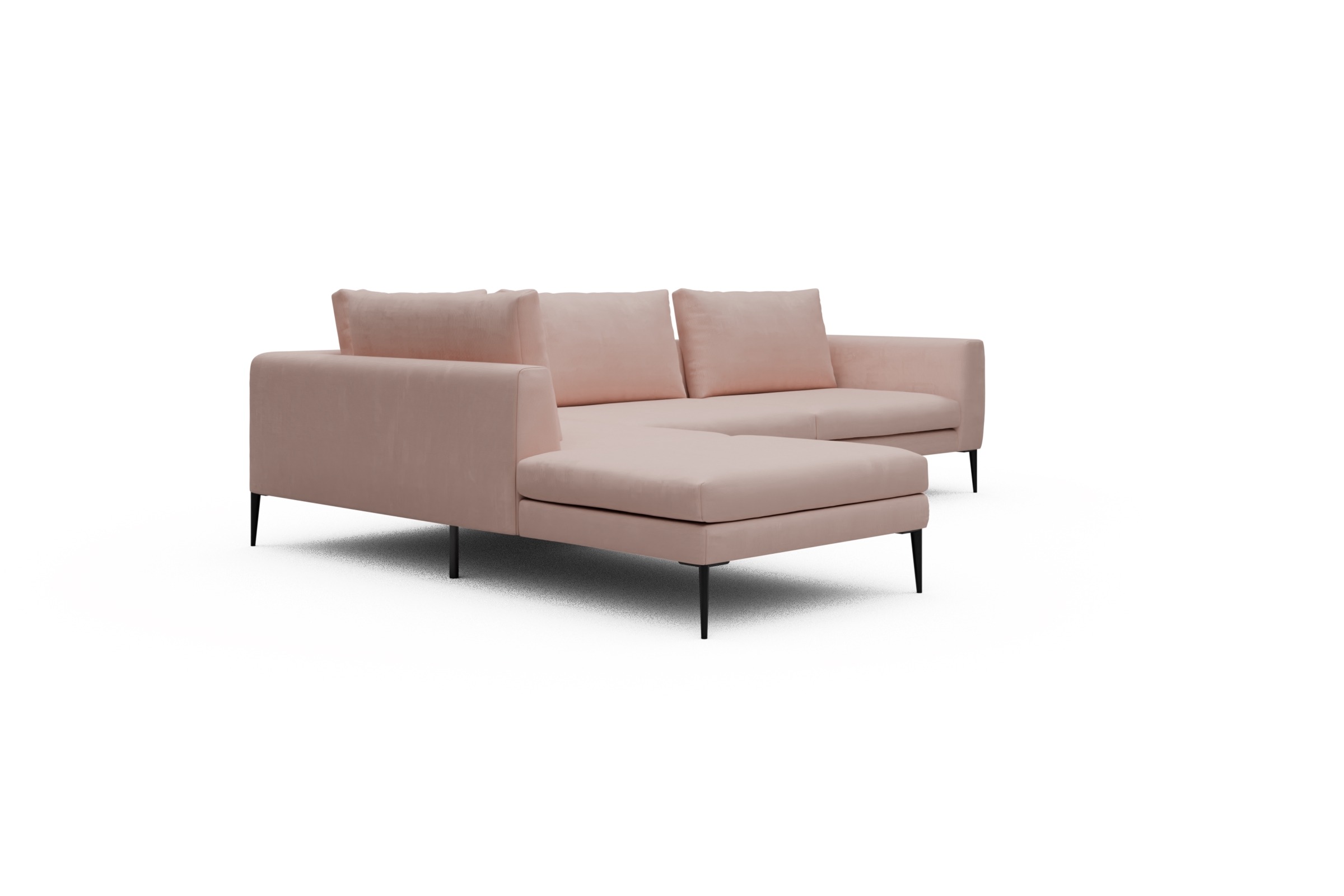 Ecksofa Paul Relax-Ecke rechts mit 3-Sitzer Cordufine-Blush