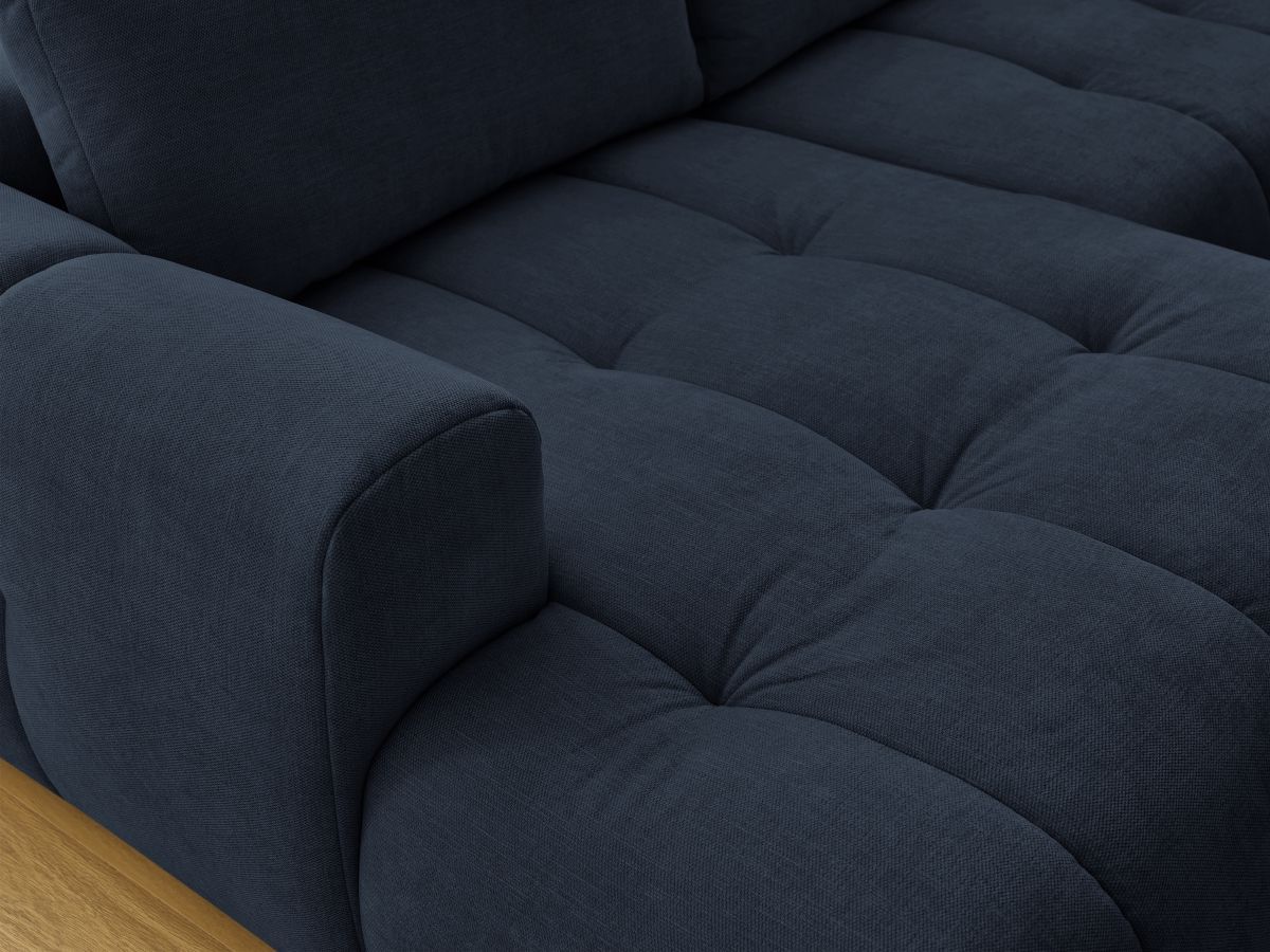 Bobochic Fuji Wohnlandschaft mit Pouf Stoff Dunkelblau Ecke links