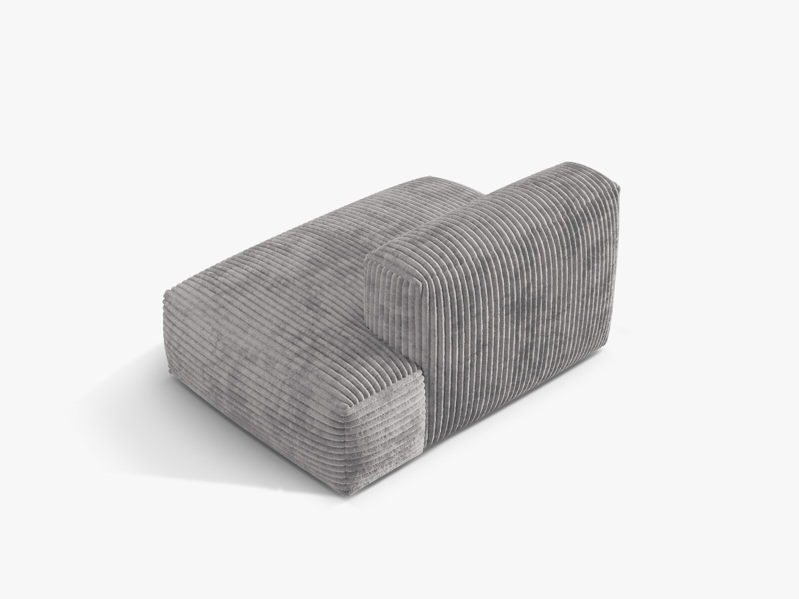 Micadoni Ecksofa-Modul Martina 1-Sitzer Kord Tilia Hellgrau Rechts