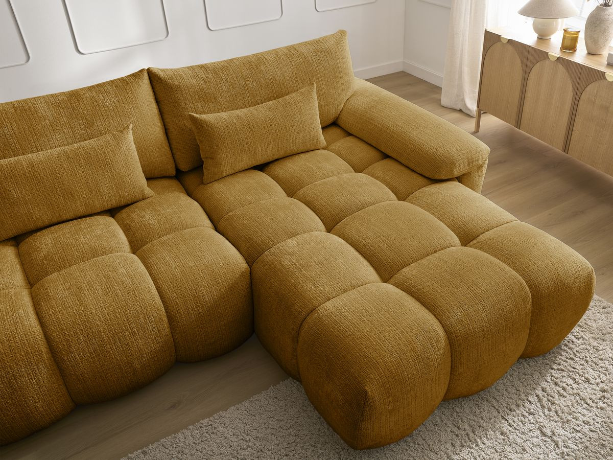 Bobochic Ivane Ecksofa Strukturstoff Gelb Ecke rechts