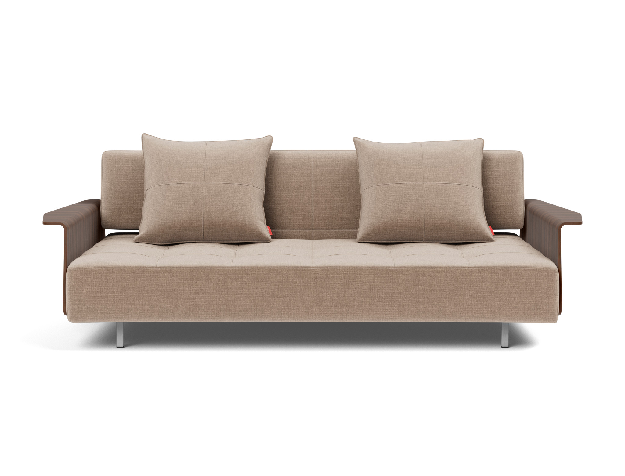 Schlafsofa Long Horn D.E.L. mit Armlehnen Chenille Esina 417-Mocha