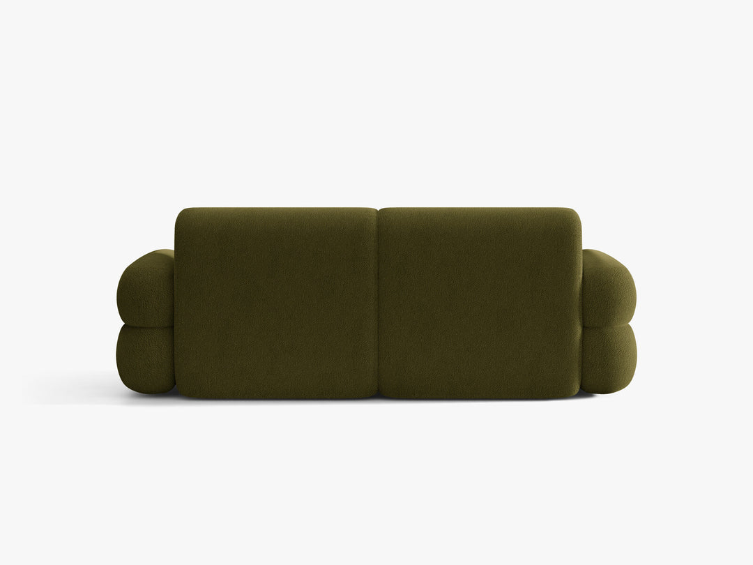 Micadoni Neo Sofa 3-Sitzer Boucle Baloo Dunkles Olivgrün