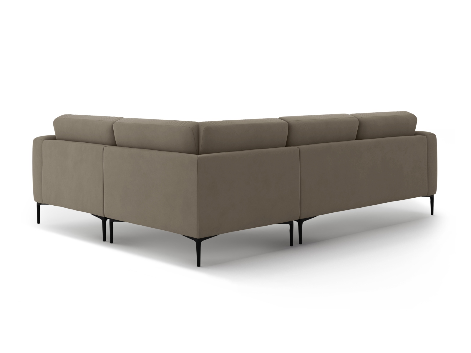 Micadoni Ecksofa Bemy 4-Sitzer Rechts Samt Grau Braun