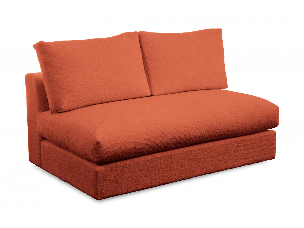 Bobochic Paris Sofamodul 2-Sitzer Bouclé-Stoff Orange