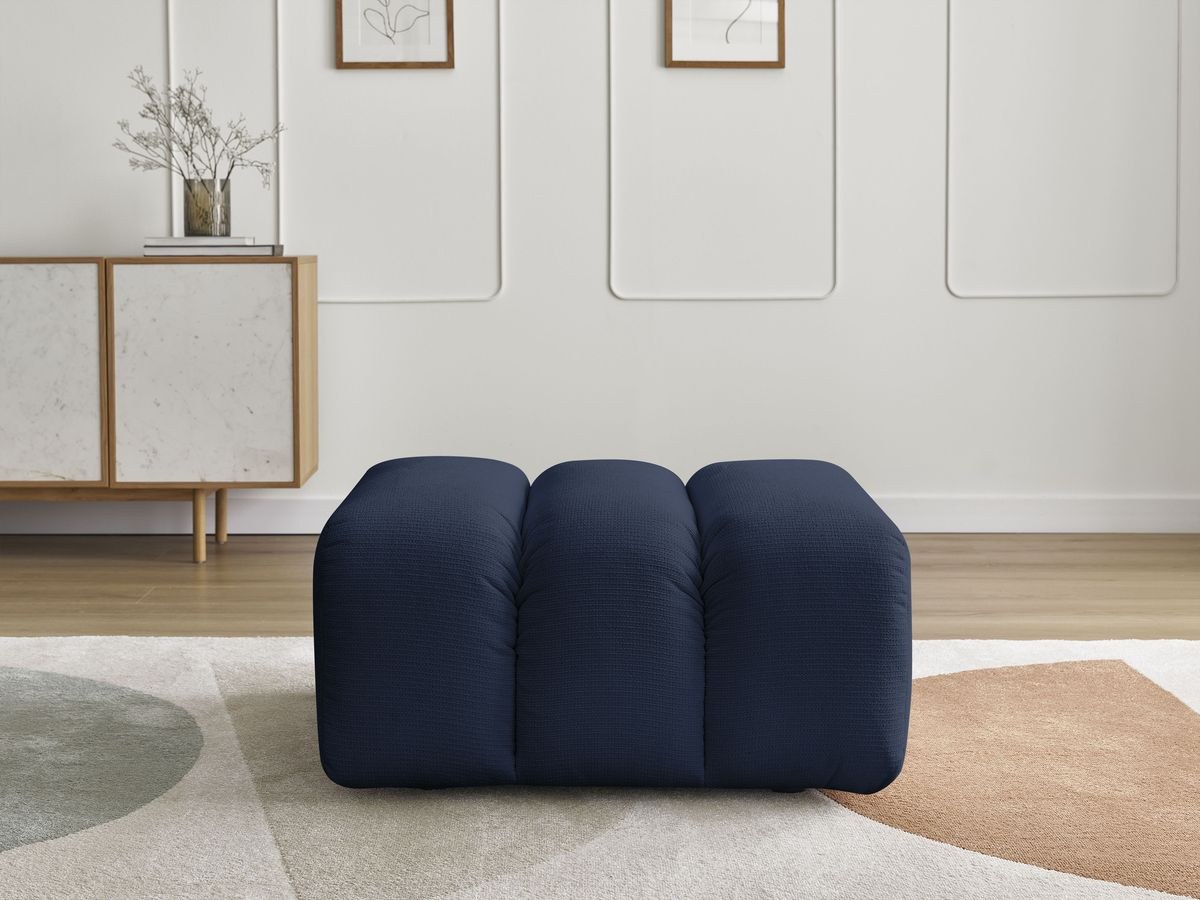 Bobochic Talia Pouf Melange-Stoff Dunkelblau