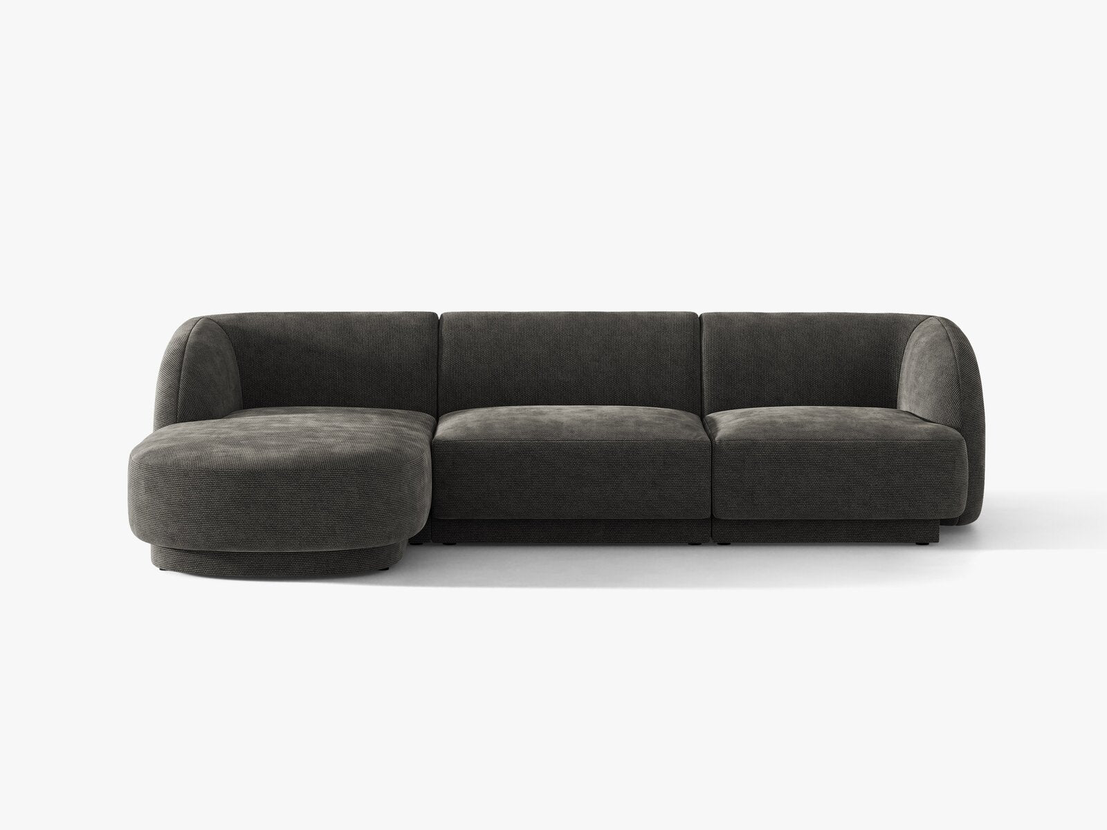 Micadoni Ecksofa Miley 4-Sitzer Chenille Eden Dunkelgrau Links