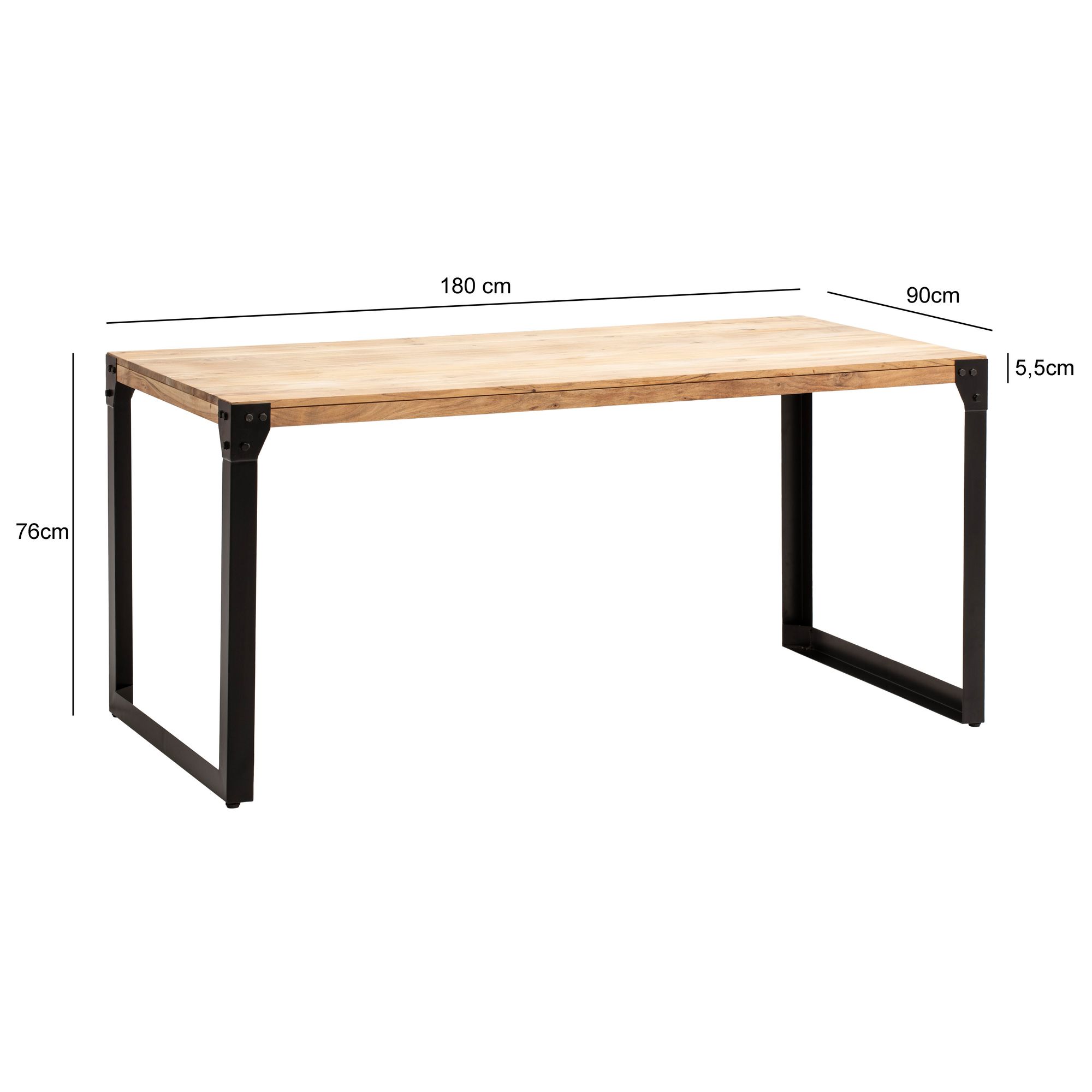Esstisch Harestua Akazie Massivholz 180 × 90 × 76 cm