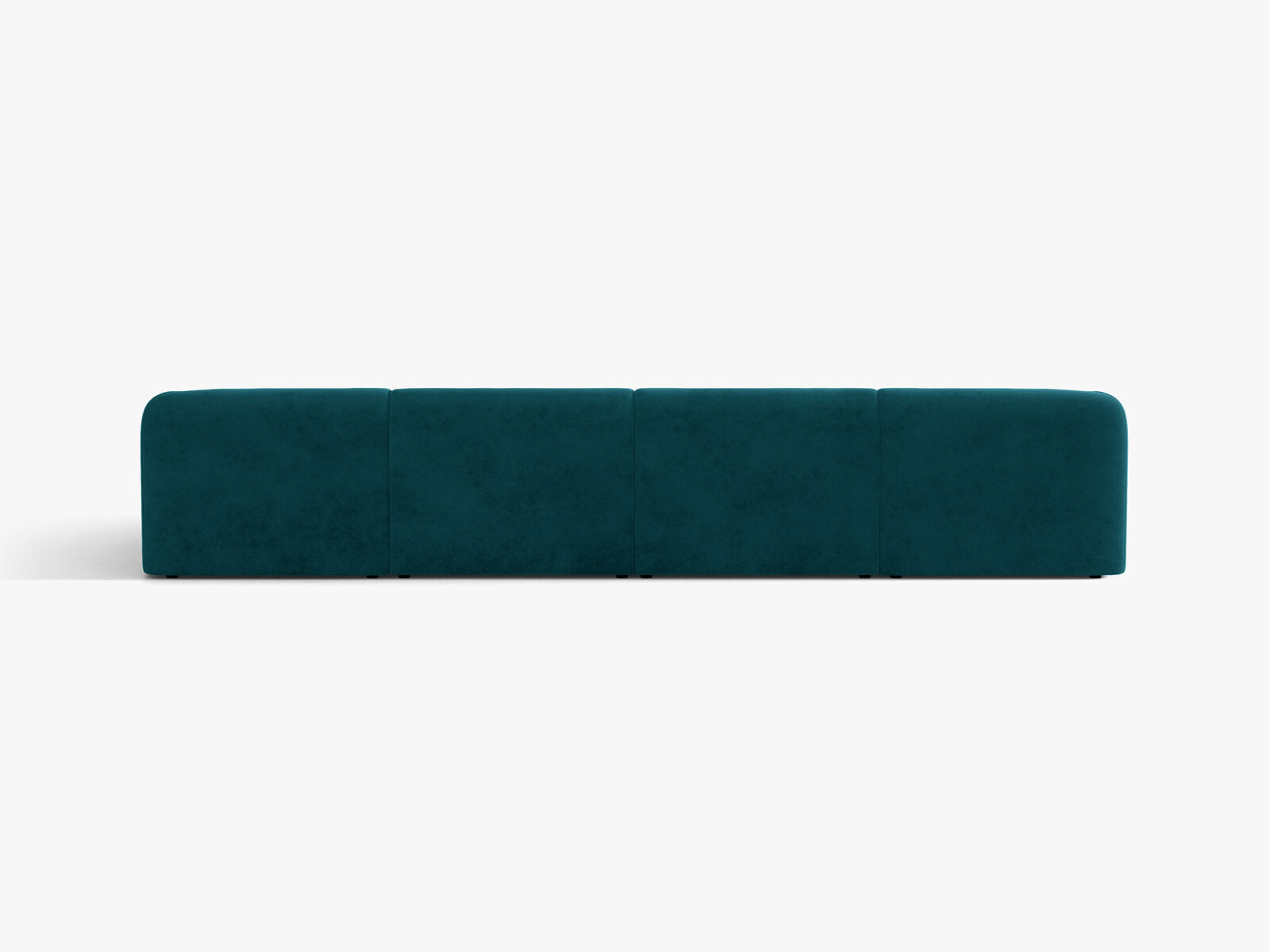 Micadoni Panorama-Sofa Miley 5-Sitzer Samt Venus Dunkel Petrol
