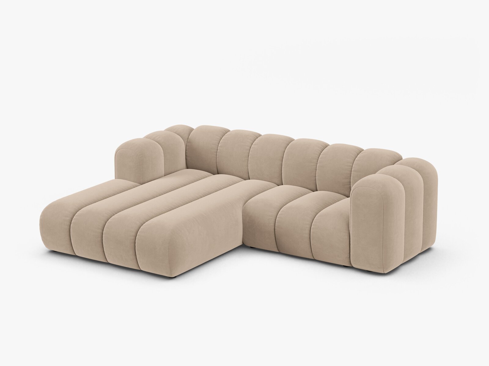 Micadoni Modulares Ecksofa Lupine 3-Sitzer Samt Venus Beige Links