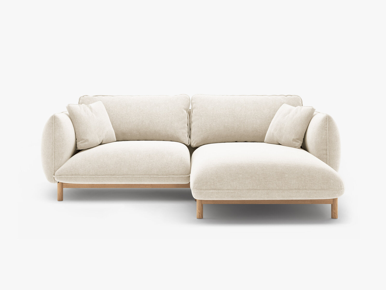 Micadoni Ada Ecksofa 3-Sitzer Rechts Strukturierter Stoff Wind Elfenbein