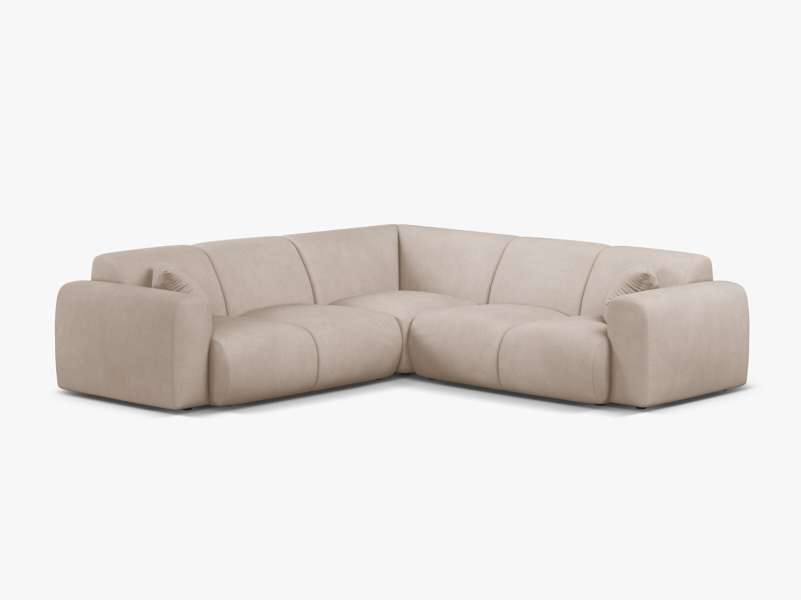 Micadoni Ecksofa Molino 5-Sitzer Strukturierter Stoff Rebel Beige