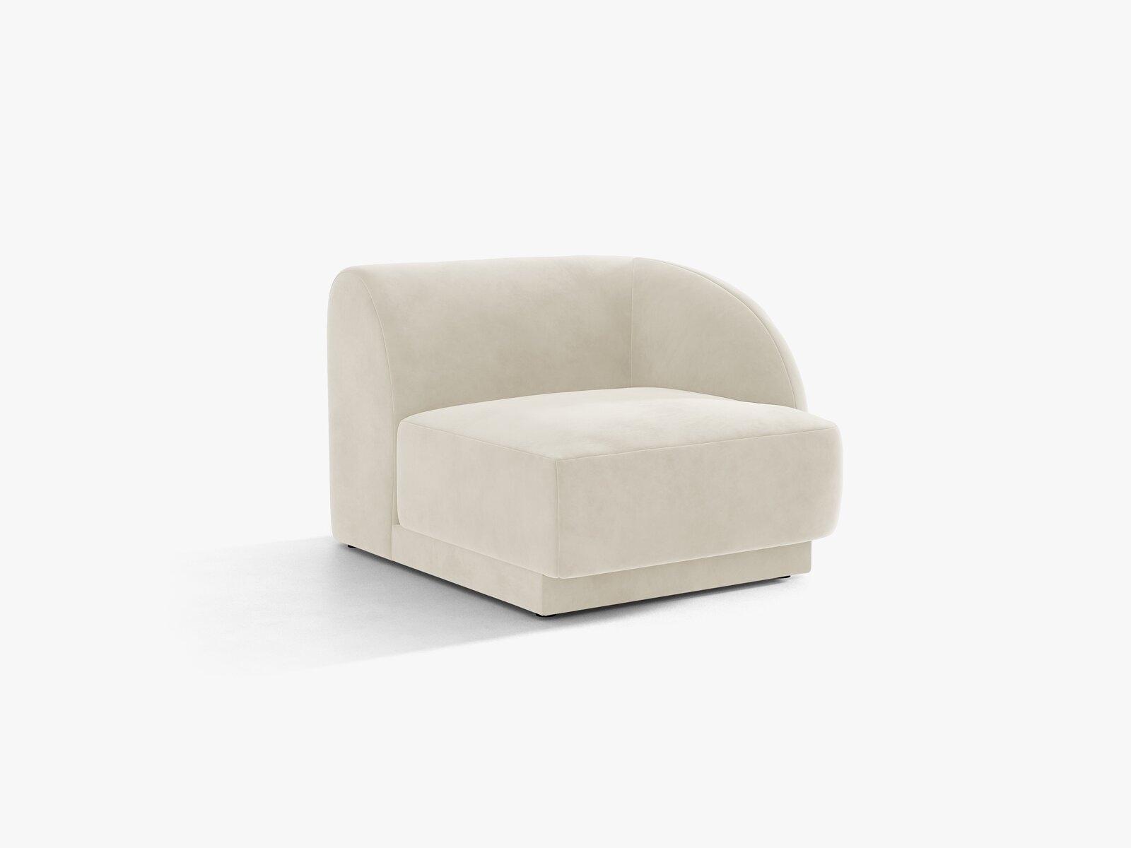 Micadoni Eckmodul Miley 1-Sitzer Rechts Samt Bluvel Helles Beige