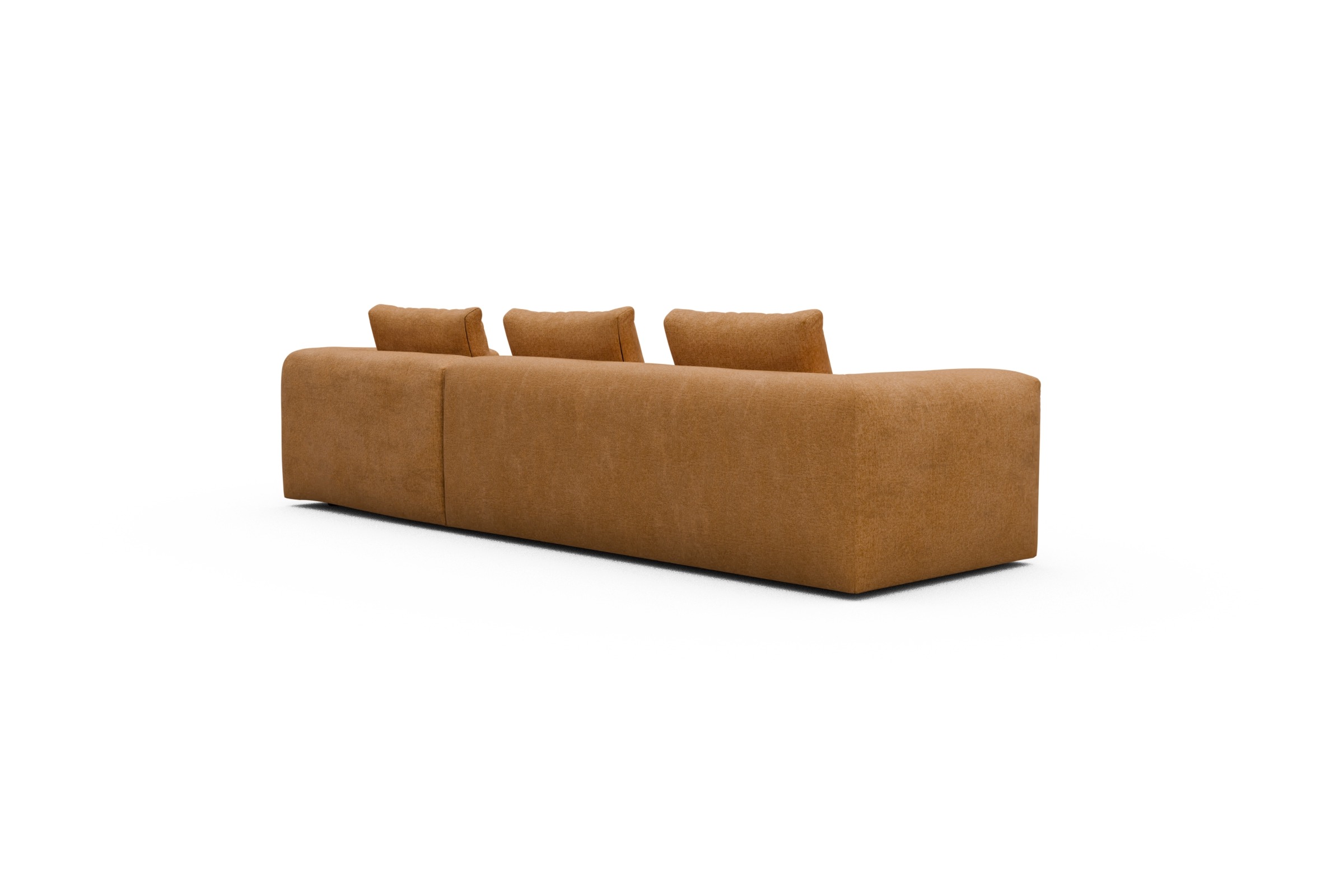 Ecksofa Fred Chaiselongue rechts mit 2,5-Sitzer Casone-Warm-Yellow