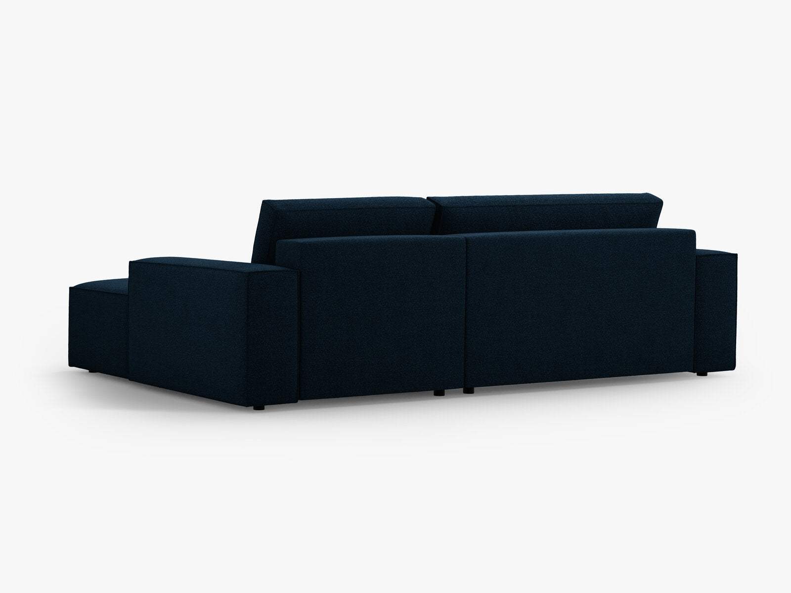 Micadoni Schlaf-Ecksofa Jodie 3-Sitzer Rechts Boucle Dunkelblau