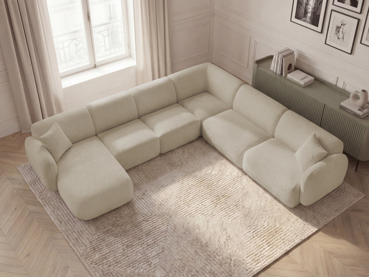 Bobochic Anda Wohnlandschaft Chenille Beige Ecke rechts
