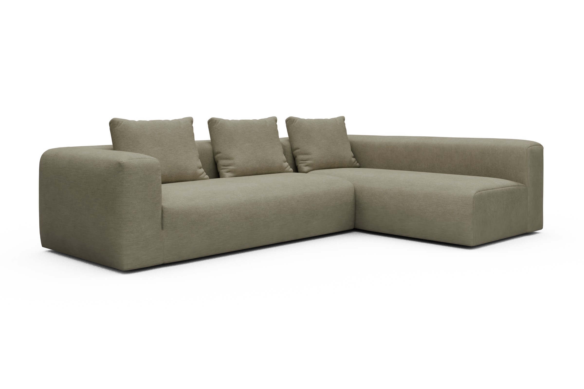 Ecksofa Fred 2x 2,5-Sitzer rechts offen Vivus-Dusty-Sand