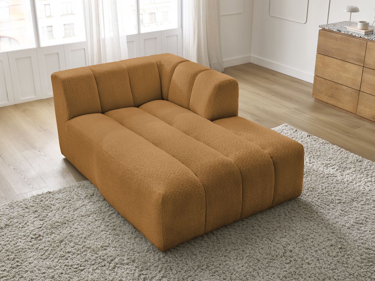 Bobochic Annecy Méridienne-Modul Bouclé-Stoff Gelb Ecke rechts