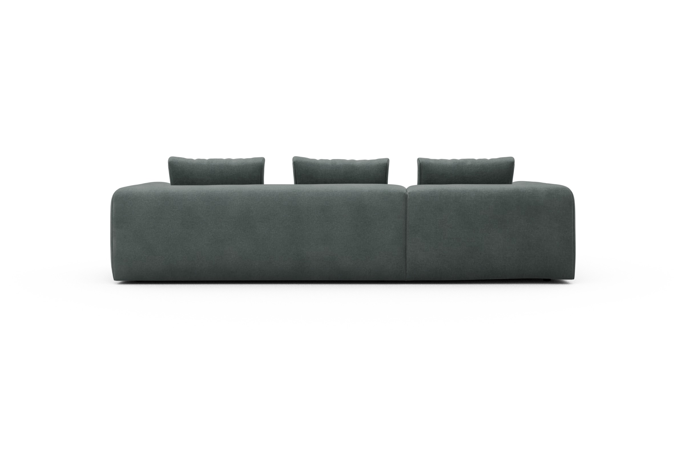 Ecksofa Fred Chaiselongue links mit 2,5-Sitzer Smooth-Silver-Grey