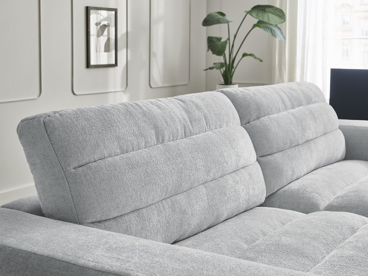 Bobochic Sierra Sofa 3-Sitzer Strukturstoff Hellgrau