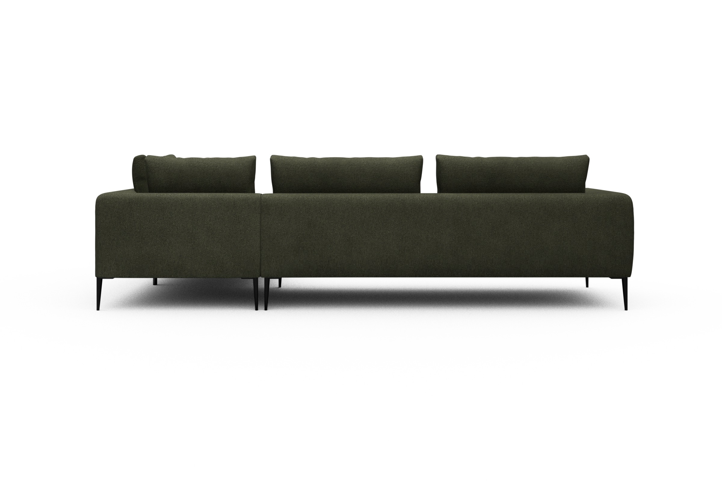 Ecksofa Paul Relax-Ecke links mit 3-Sitzer Boucle-Forest-Green