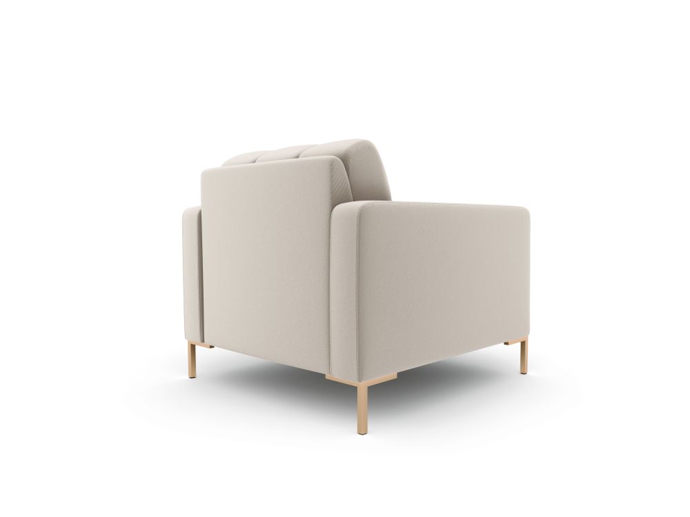 Cosmopolitan Design Sessel Bali Strukturierter Stoff Neve Beige Beine Gold