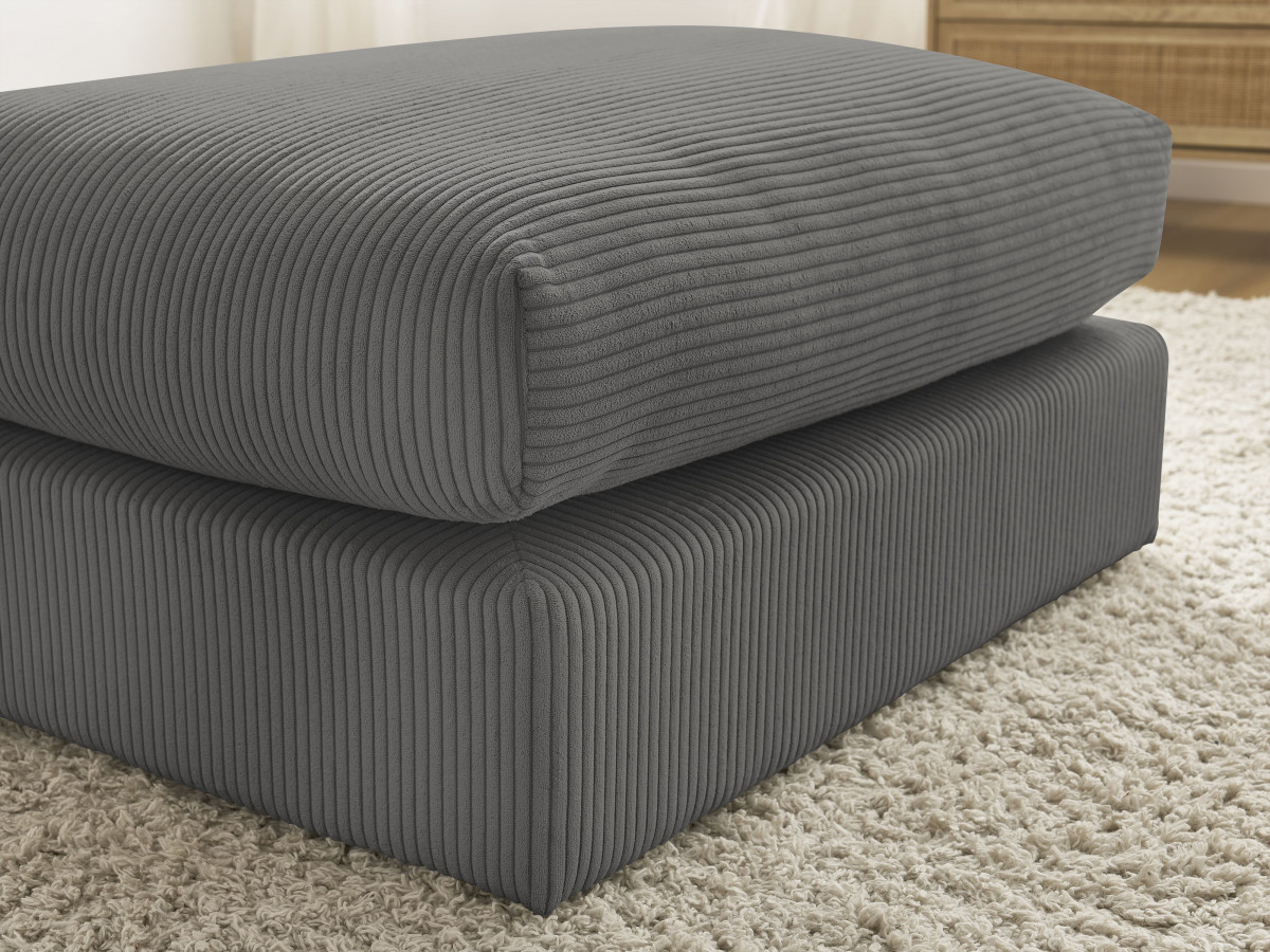 Bobochic Paris Pouf Cordsamt Dunkelgrau