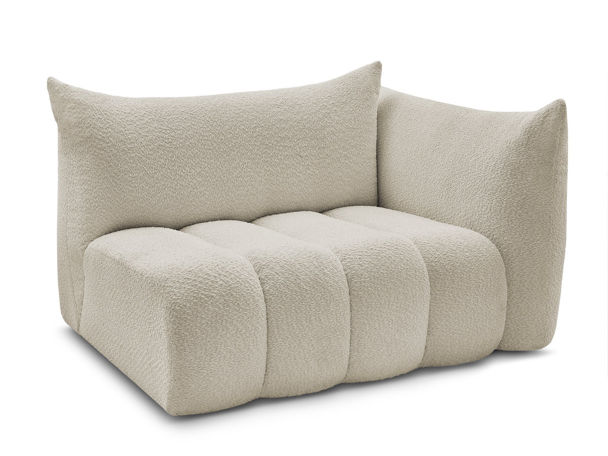 Bobochic Azra Sofamodul 2-Sitzer 143 × 112 cm Bouclé-Stoff Beige Ecke rechts