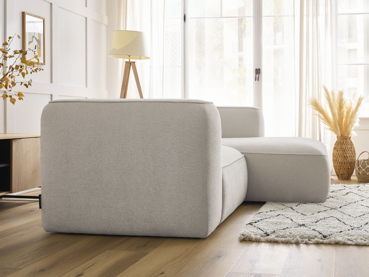 Bobochic Zephyr Ecksofa 260 × 165 cm Strukturstoff Beige Ecke rechts