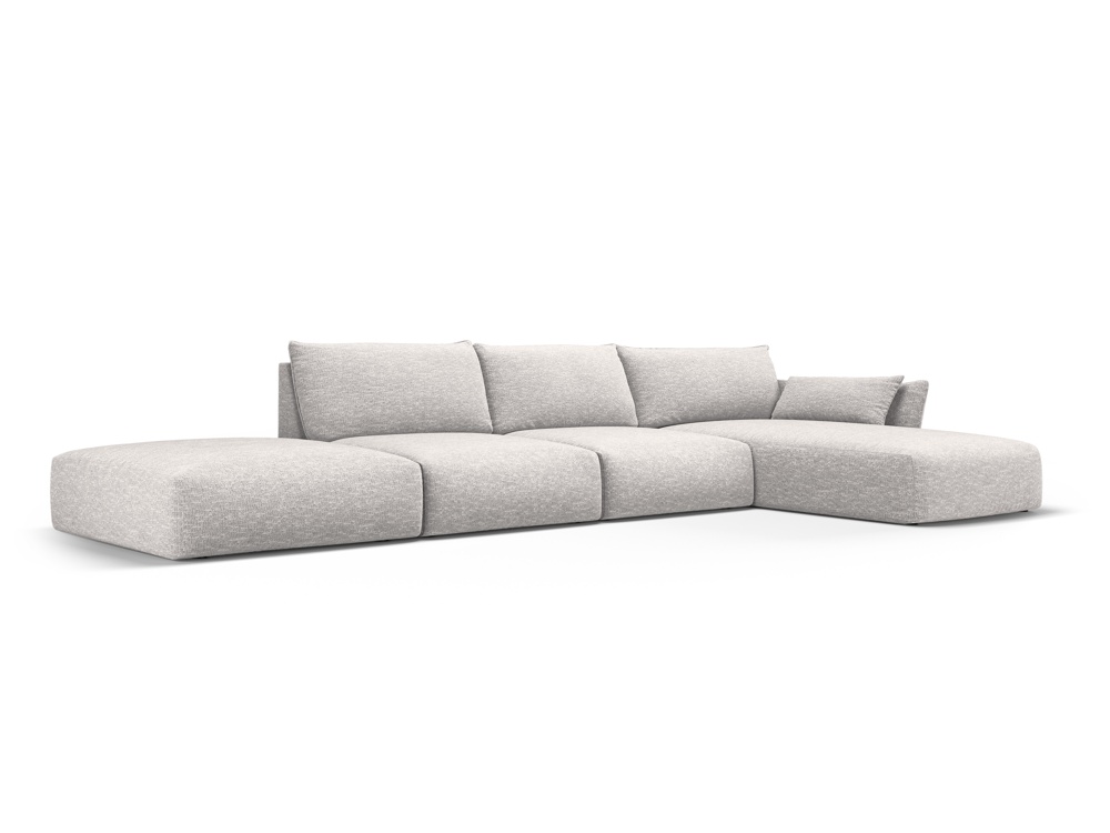 Cosmopolitan Design Ecksofa Matera 5-Sitzer offen Chenille Eden Silber Rechts