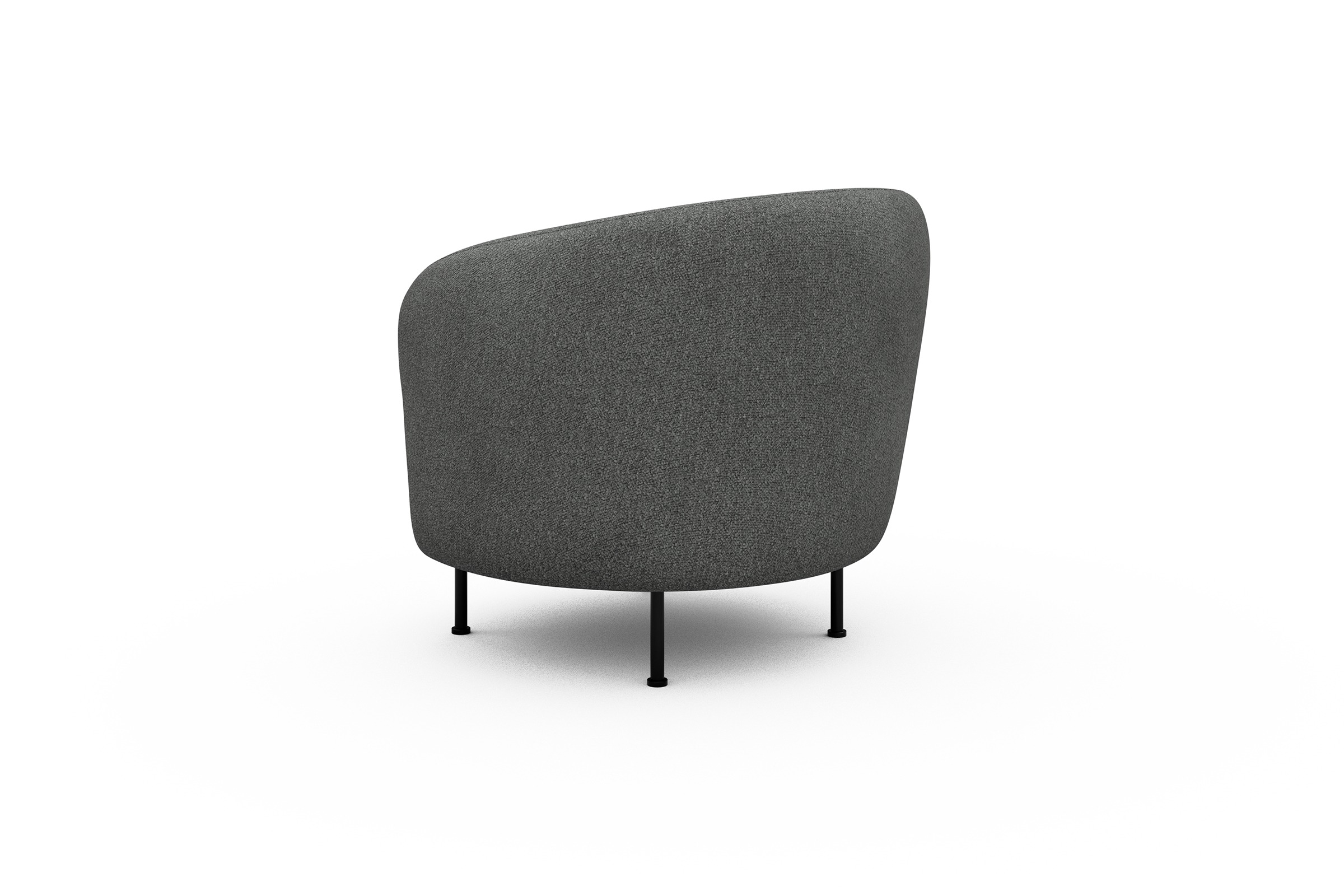 Sessel Ronda Metallbeine Schwarz Boucle-Ash-Grey