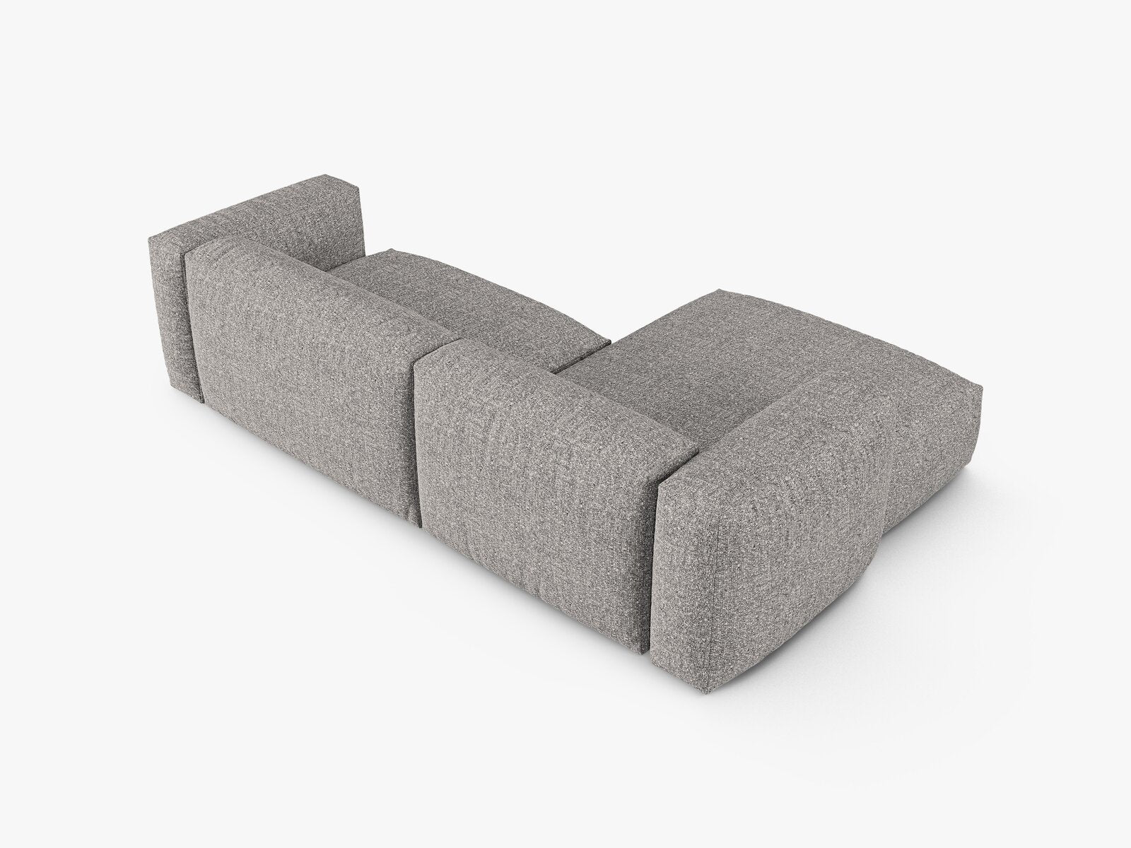 Micadoni Ecksofa Martina 2-Sitzer 90cm Sitztiefe Links Boucle Monet Graphit