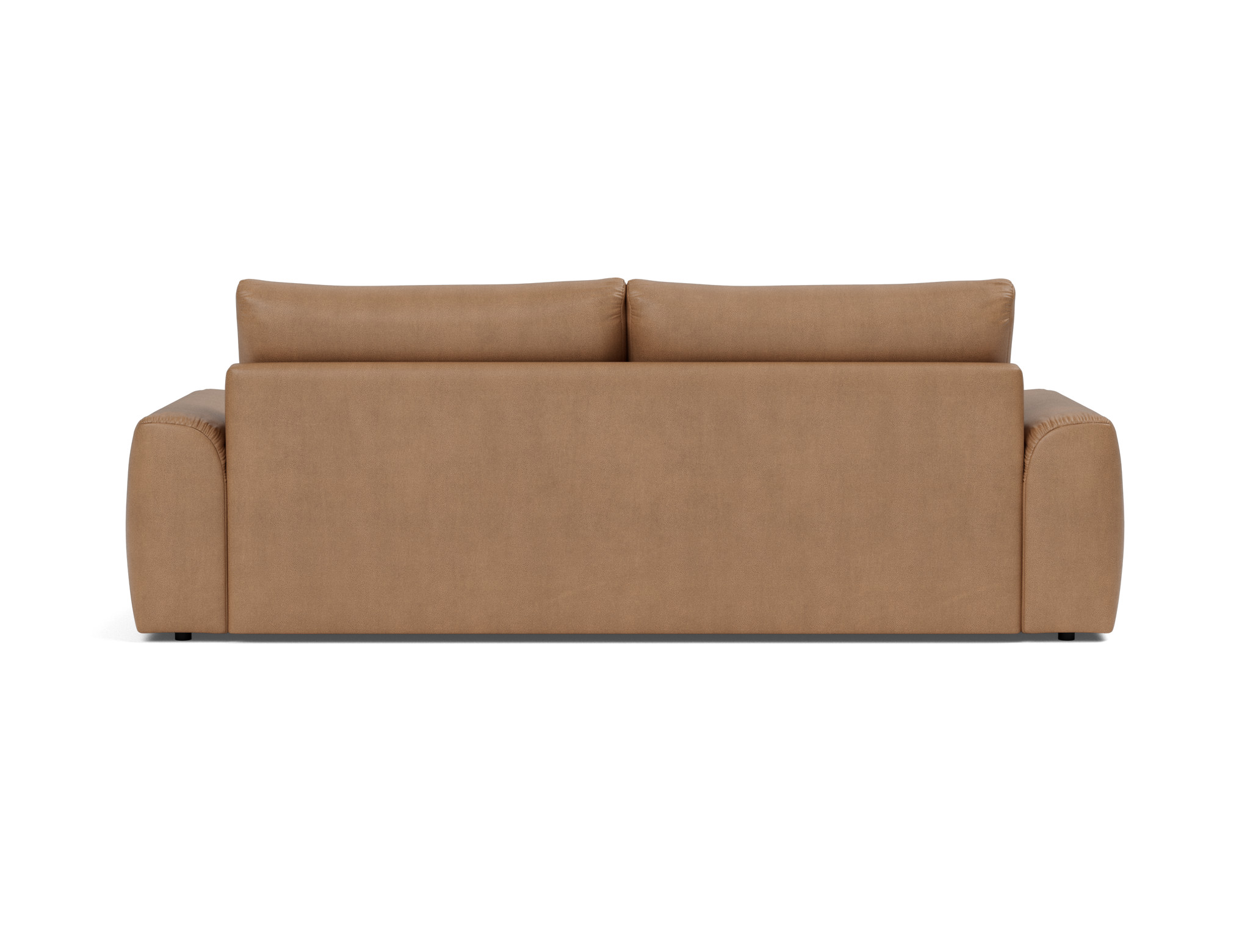 Schlafsofa Norum mit Chunky-Armlehnen Lederoptik Faunal 551-Brown