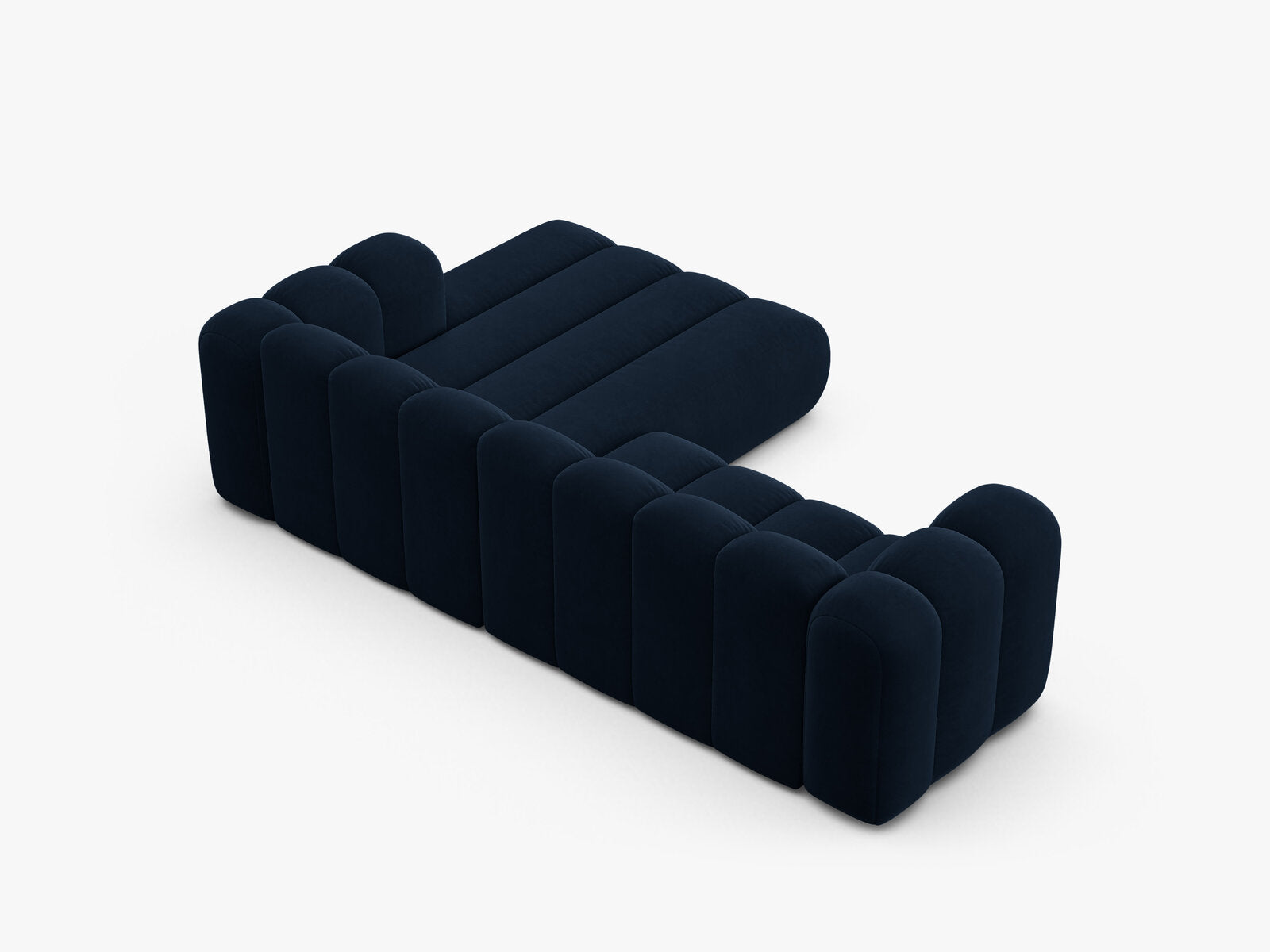 Micadoni Modulares Ecksofa Lupine 4-Sitzer mittelgroß Rechts Samt Salvador Königsblau
