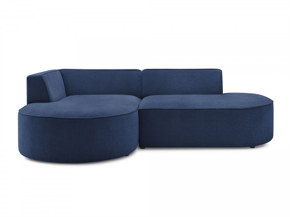 Bobochic Rousseau Ecksofa Strukturstoff Dunkelblau Ecke links