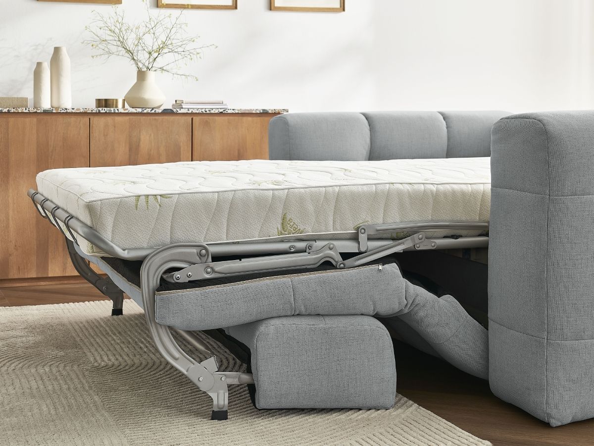 Bobochic Cloud Schlafsofa 3-Sitzer Stoff Hellgrau