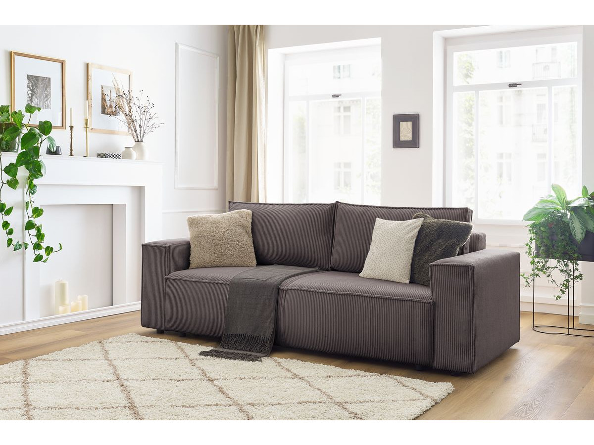 Bobochic Nihad Sofa 3-Sitzer Cordsamt Taupe