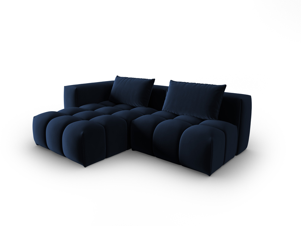 Cosmopolitan Design Ecksofa Verona 3-Sitzer offen Samt Casino Königsblau Links