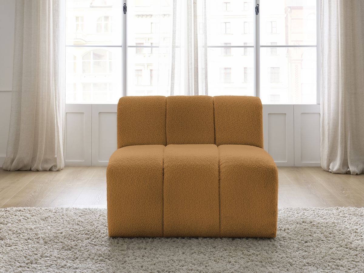 Bobochic Annecy Sofamodul 1-Sitzer Bouclé-Stoff Gelb