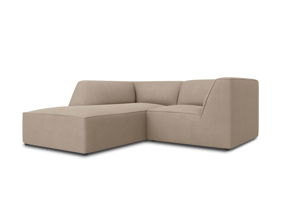 Cosmopolitan Design Ecksofa Siena 3-Sitzer Strukturierter Stoff Ottawa Dunkelbeige Links