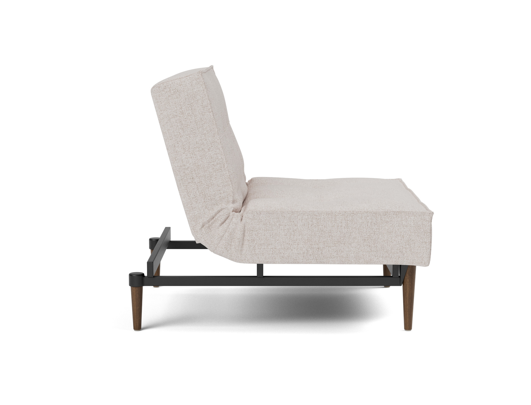Sessel Splitback Strukturierter Stoff Weda 300-Weda-Sand Beine Styletto Eiche dunkel